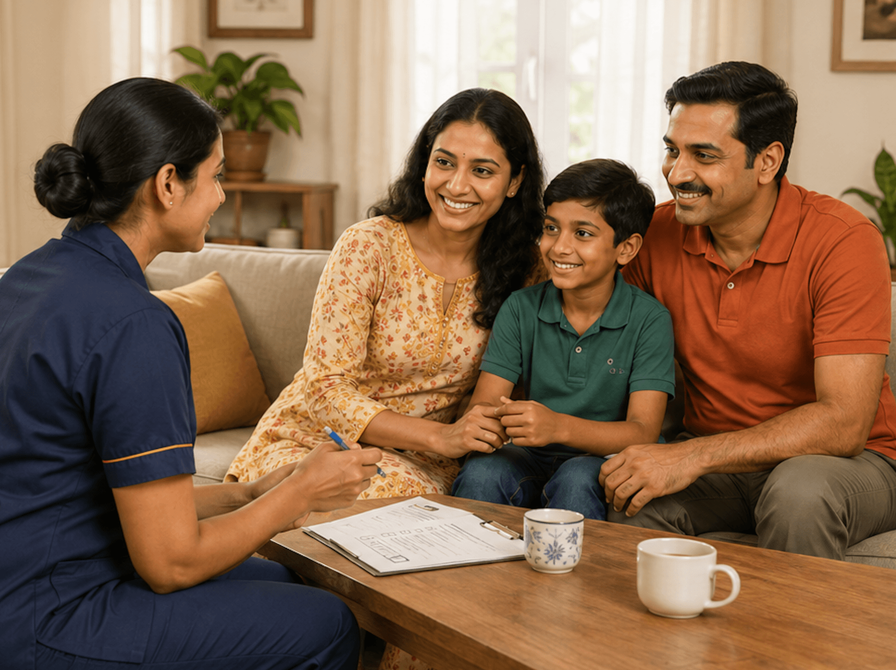 Family finalizing helper hiring